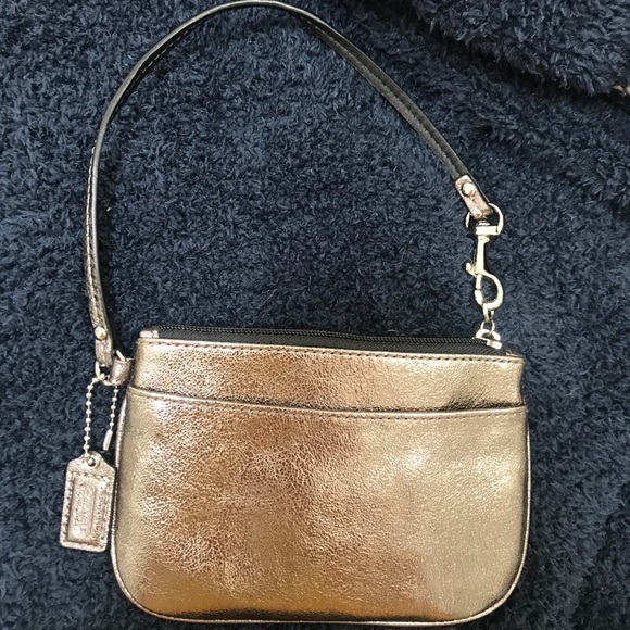 Metallic coach wristlet bag - Picture 1 of 3